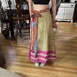 CLOSET CLOSING!! Pair of Multicolor Patterned Women's wrap skirts